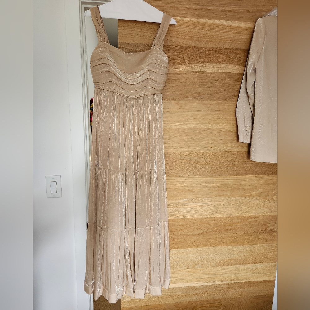 Kobi Halperin Cream Pleated Dress and Blazer